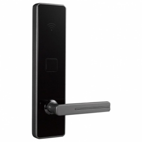 Электронный гостиничный замок HSU-9916-YC, Mifare, серебристый корпус и черная акриловая лицевая панель. 